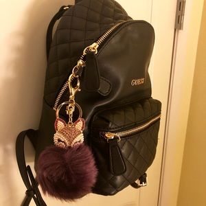 New Guess Fox Puff Keychain.